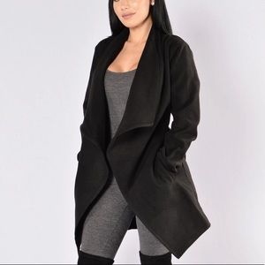 Fashion Nova Black Waterfall Coat